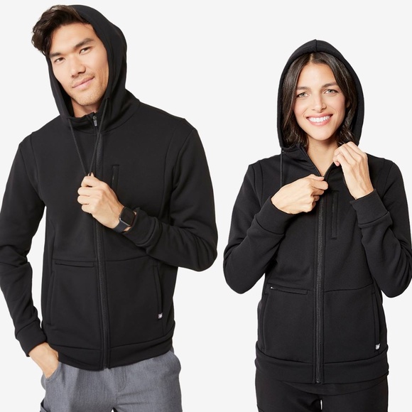 FIGS Luna Five Pocket Full Zip Hoodie - Black | Size L - Picture 1 of 6